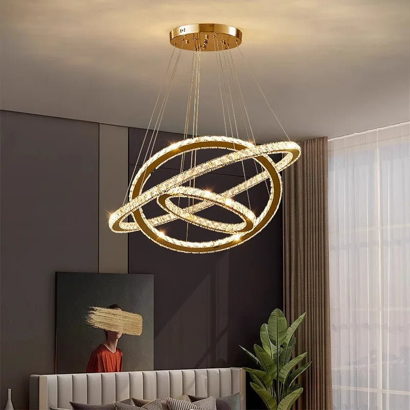 Modern home decoration crystal chandelier, stair Pendant lamp, living room Pendant lights, interior lighting