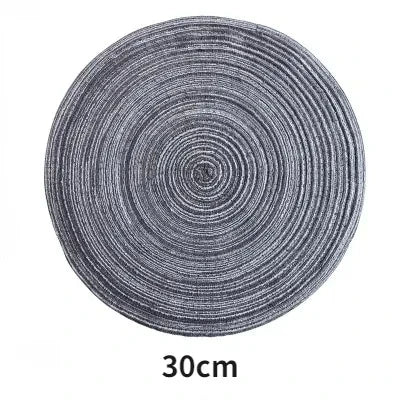 18/30cm Round Table Mat Woven Ramie Placemat Anti Slip Dining Table Mats Non-Slip Tableware Bowl Pads Kitchen Drink Cup Coasters