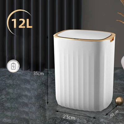 7L Smart Sensor Trash Can For Kitchen Garbage Tin For Bathroom Light Luxury Family Living Room Cracks Trash Bin Cubo Basura