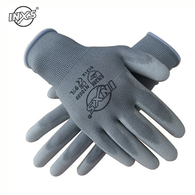 10 Pairs PU Nitrile Safety Coating Nylon Cotton Work Gloves Palm Coated Gloves Mechanic Working Gloves CE EN388