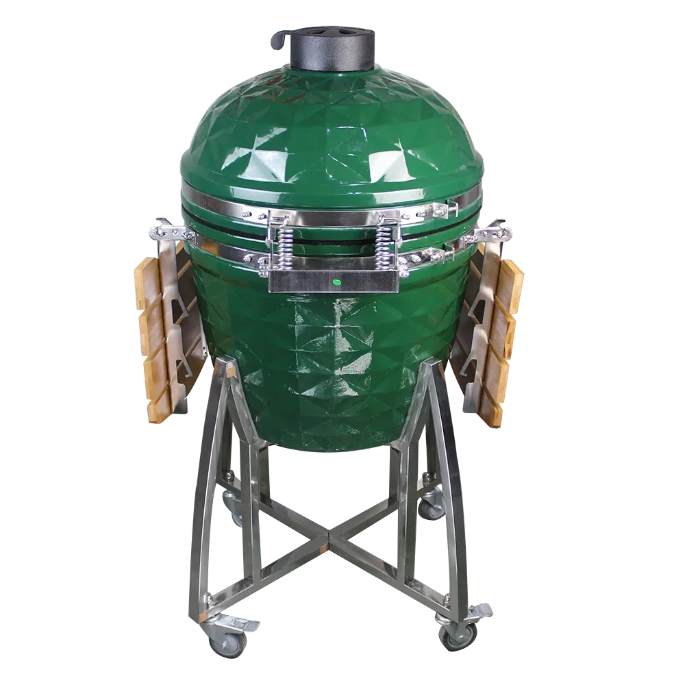 Design New Green Egg BBQ 22 Ceramic 26 inch Built-In Steel Outdoor Charcoal Smoker Grill for Garden Patio