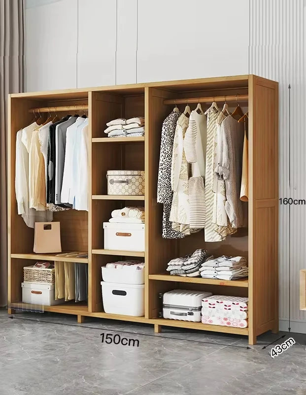 Partitions Cabinet Closet Display Nordic  Storage Modern Luxury Wardrobe Minimalist Bedroom Wooden Szafy Do Sypialni Furniture