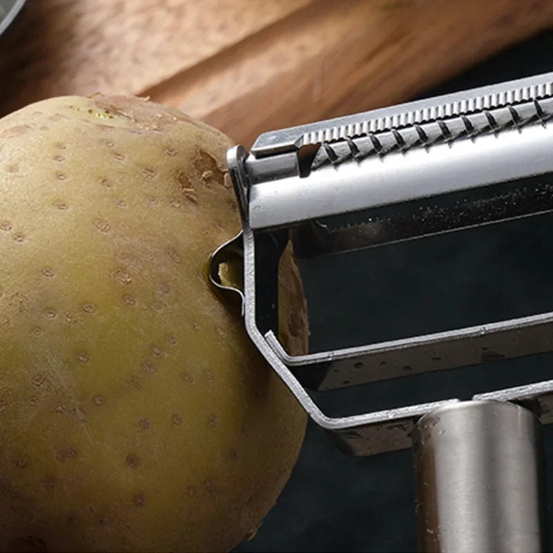 Stainless Steel Peeling Knife  Potato Grater  Household Multifunctional Melon Grater  Two-in-one Grater Fruit Peeler