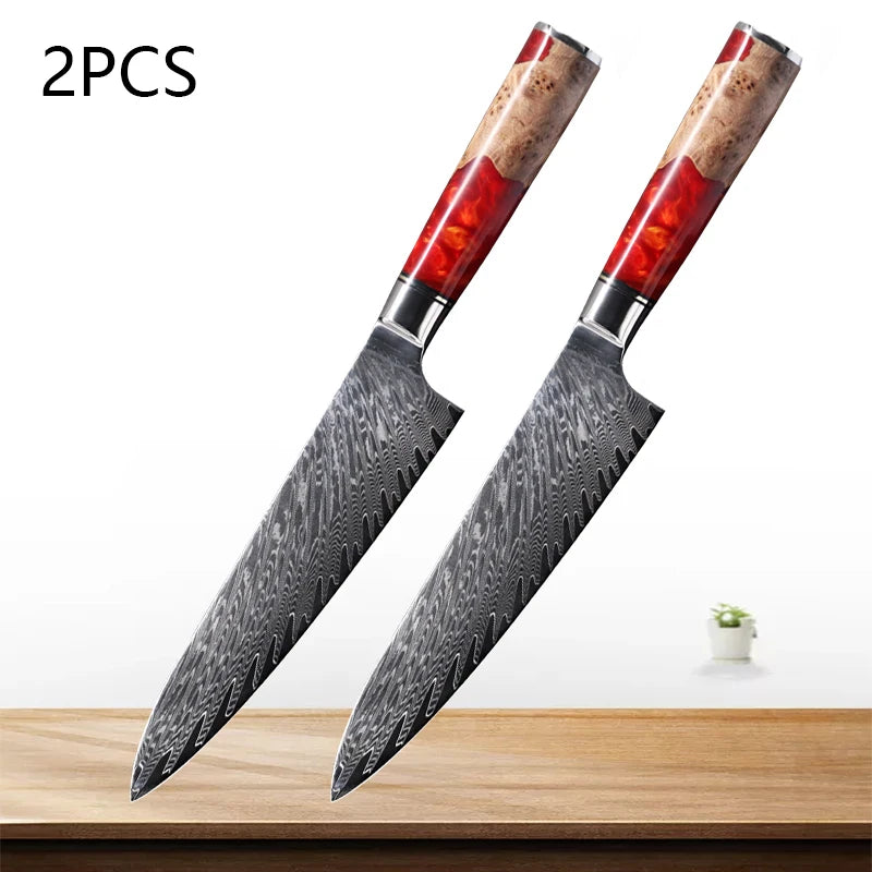 Universal Chef's Knife Damascus Steel Japanese Cooking Cutting Knife Multi-purpose Kitchen Knives Meat Cleaver Vegetables Cutter