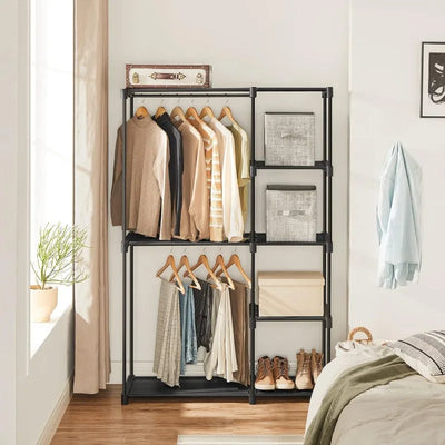 Portable Closet, Freestanding Closet Organizer, Clothes Rack with Shelves, Hanging Rods, Storage Organizer