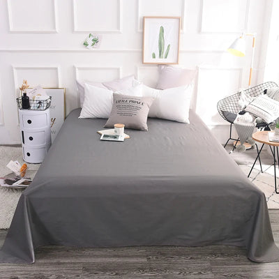 100% Pure Cotton Black Flat Sheet 1pc High Quality Solid Color Soft And Comfortable Bed Sheet постельное белье (No Pillowcase）