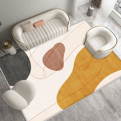 Wabi-sabi Imitated Cashmere Simple Lines Large Area Living Room Carpet Light Luxury Ins Cream Wind Cushion Bedroom Bed Blanket