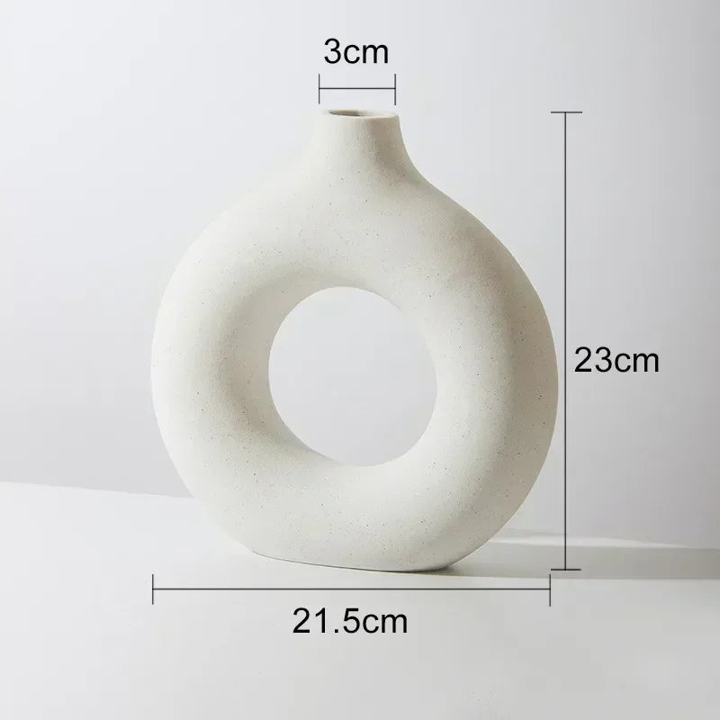 Nordic Ceramic Interlock Vase Bridal Shower Wedding Boyfriend Gift Girlfriend Pampas Grass Living Room Home Decoration