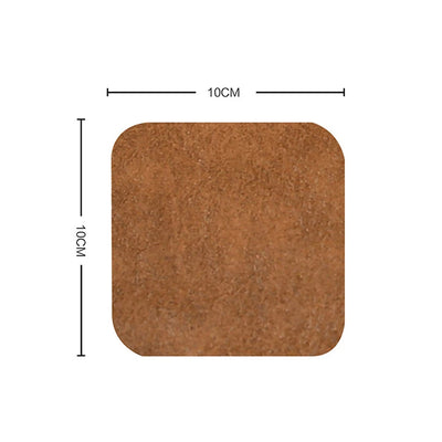 Light Luxury Solid Leather Placemat Coffee Brown PU Table Mat Waterproof Oilproof Heat-Insulated Plate Bowl Pad Table Decor