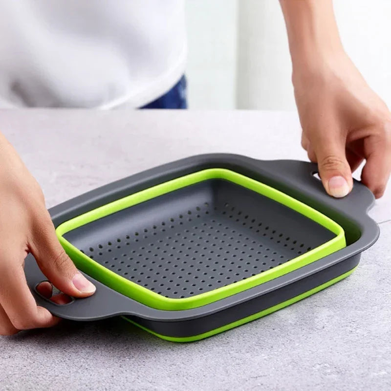 Foldable Fruit Vegetable Washing Basket Kitchen Accessories Tools Strainer Portable Colander Collapsible Drainer Kitchen Gadgets