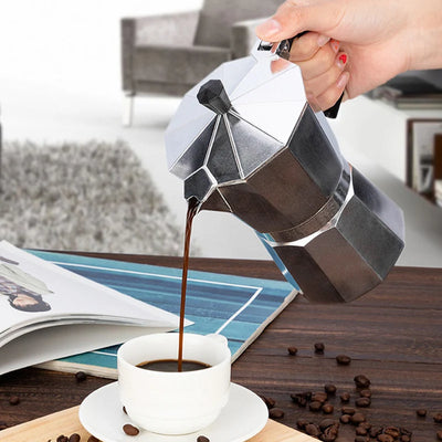 Espresso Coffee Maker Pot Aluminum Moka Pot Classic Italian Coffee Maker Stovetop Home Outdoor Moka Coffee Pot 100/150/300ml