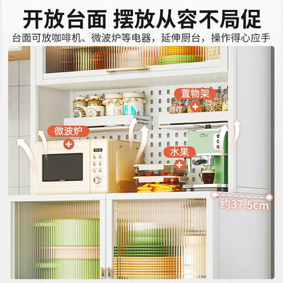 capacity kitchen supplies storage shelf adjustable height cabinetwith flexible wheels