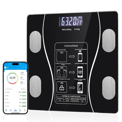 Body Fat Scale LED Digital Display APP Smart Weight Scale USB Rechargeable Body Composition Analyzer Test Scale Body Fat Scale