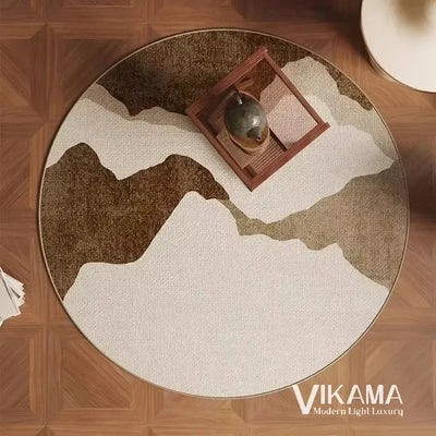 VIKAMA Round Simple Light Luxury Upgraded Material Living Room Bedroom Kitchen Bathroom Thickened Floor Mats Rug Carpet