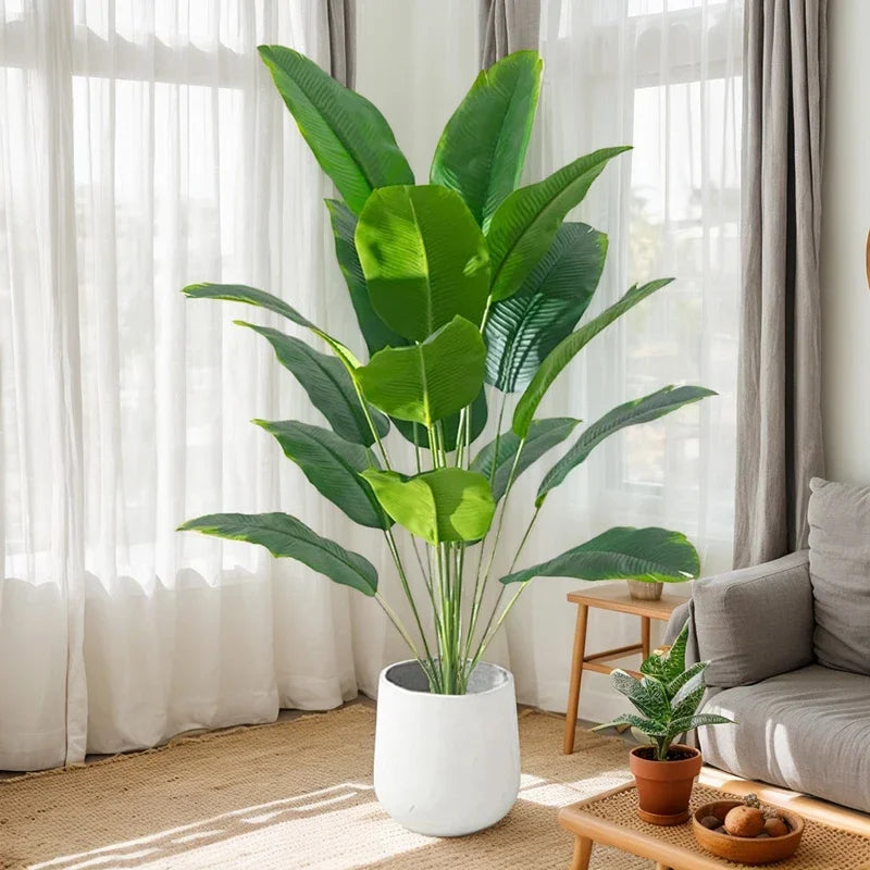 Artificial Plants Large Tropical Palm Tree Fake Banana Plants Leaves Real Touch Plastic Monstera For Home Garden Party Decor Ivy