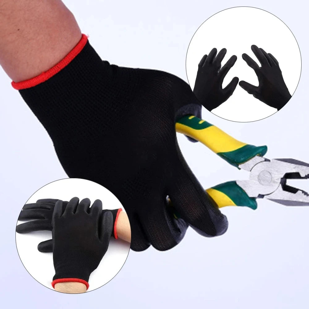 20pcs/10 pairsPolyurethane Gloves Safety Work Gloves Repair Gloves Palm Coated Gloves Carpenter Repairman Supplies