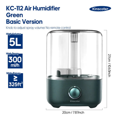 KINSCOTER 3L Air Humidifier Professional Large Capacity Home Humidifier Plant Mist Aroma Diffuser with Remote Control Timer