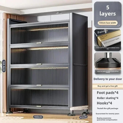 Storage Racks Multi-layer Storage Cabinets, Thickened Carbon Steel, Stainless Steel Feet, Suitable for Kitchen Living Room