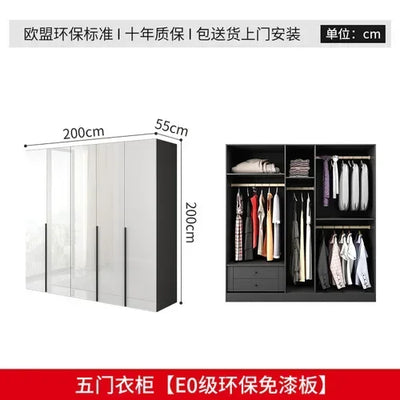 Full Size Luxury Wardrobe Storage Drawer Clothes Closet Systems Hotel Wardrobe