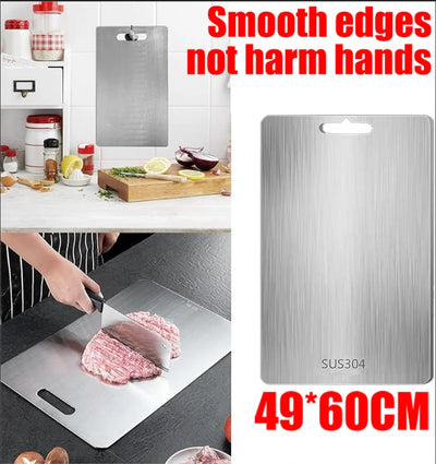 Board Kitchen Titanium Cutting Boards For Stainless  304 Steel Thickened Double-Sided Fruit Meat Chopping Food Grade Portable