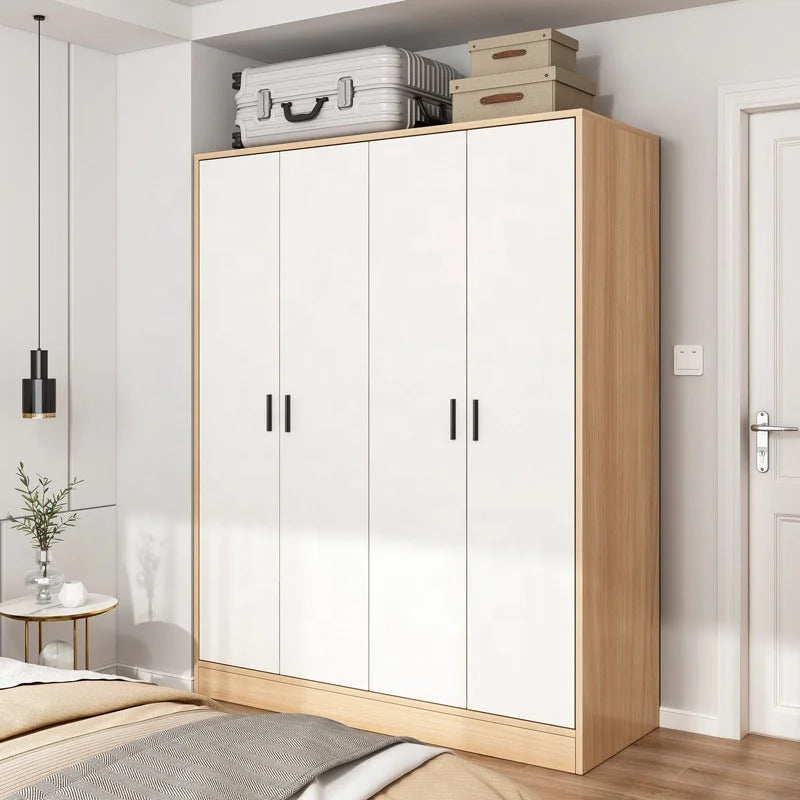 Small Wardrobe Household Bedroom Wooden Cabinet Simple Assembly Wardrobe Strong Durable Rental Room