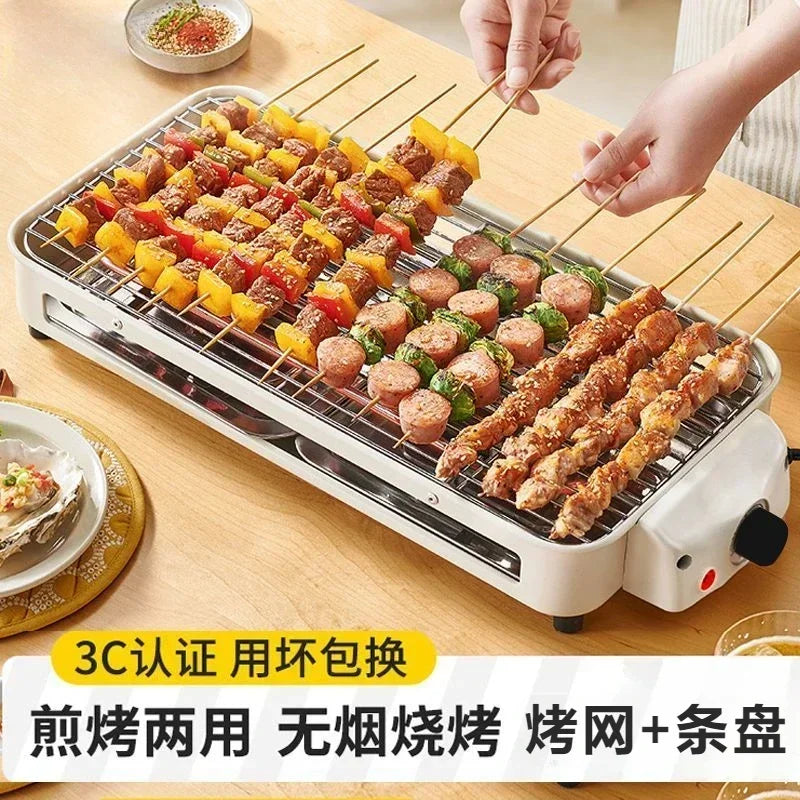 household non-stick grill pan Electric barbecue grill Korean smokeless barbecue machine indoor iron plate barbecue meat function