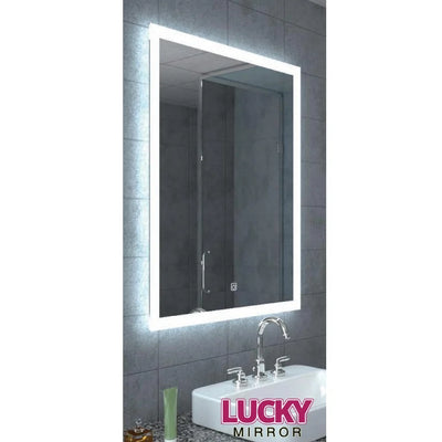 Vertical Wall Mounted Lighted Mirror Touch Screen Anti-Fog Bathroom Illuminated LED Mirror