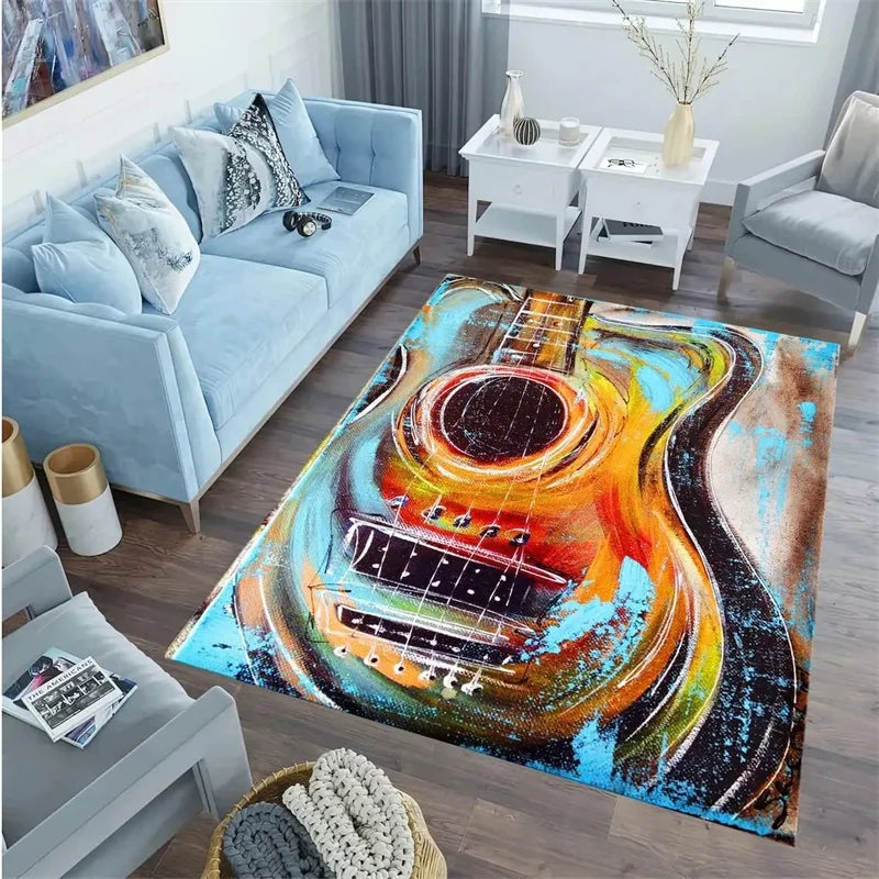 Drum Kit Carpet for Living Room Bedroom Decoration Music Instruments Area Rugs Non-slip Home Lounge Floor Mat Kitchen Doormat