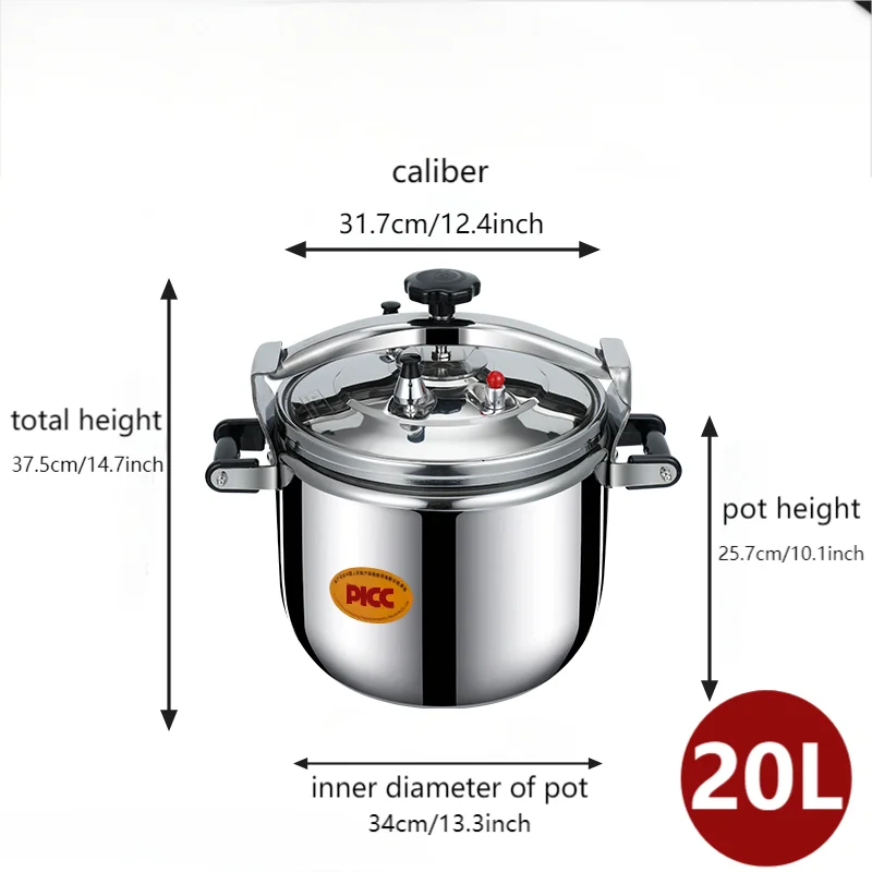 30 Quart olla de presion grande & stainless steel pressure cooker & large steamer cooking pressure canners,safety lock Explosion