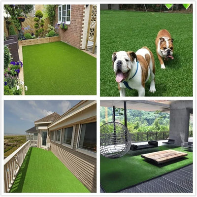 Lawn Realistic Thick Artificial Grass Turf -Indoor Outdoor Garden Lawn Landscape Synthetic Grasses Mat - Thick Fake Grass Rug