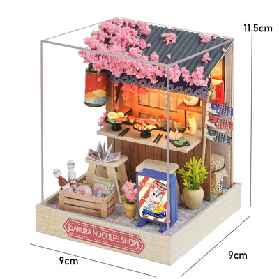 Kitten Mini Doll House 3D Puzzle Assembly Model Building Kit Creative Room Bedroom Decoration With Furniture Wooden Crafts Gifts