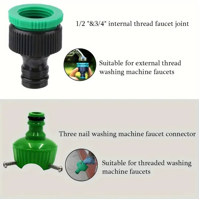 25FT/50FT Expandable coil garden hose with universal connectors - high pressure, wear resistant, for irrigation and car washing