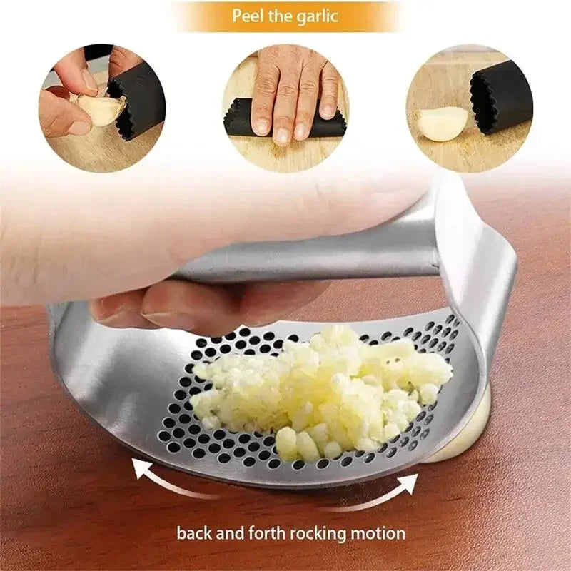 2024 New Super Stainless Steel Hand Squeeze Juicer Garlic Press Crusher Ginger Squeezer Slicer Masher Kitchen Gadgets