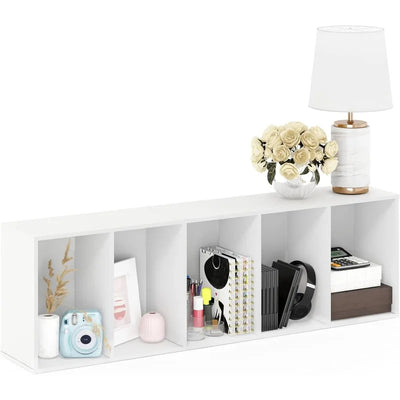 Luder Bookcase / Book / Storage , 5-Tier, White