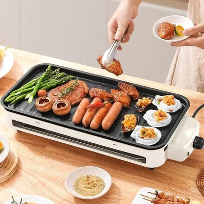 household non-stick grill pan Electric barbecue grill Korean smokeless barbecue machine indoor iron plate barbecue meat function