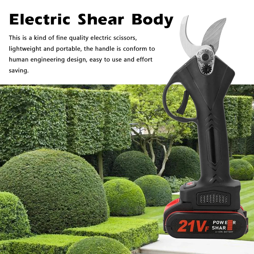 21V Cordless Electric Pruner Pruning Shear Efficient Fruit Tree Bonsai Pruning Branches Cutter Landscaping Tool