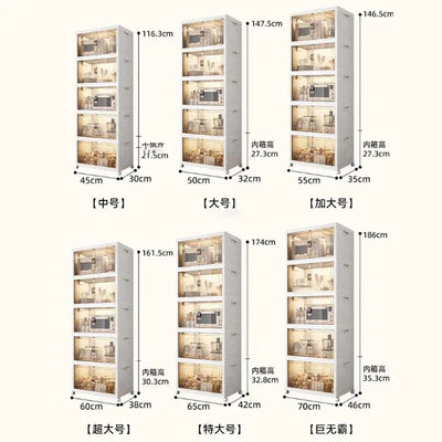 Modern Multi-layer Storage Rack with Wheels Plastic Kitchen Cabinets Home Kitchen Sideboards Collapsible Bedroom Storage Cabinet