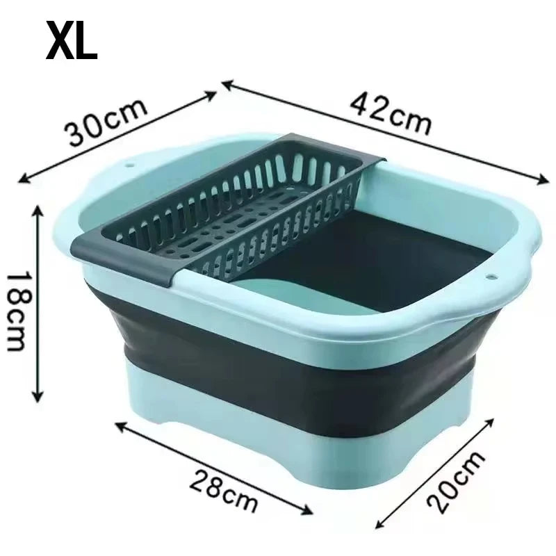 Foldable Strainer Fruit Vegetable Washing Basket Colander Dish Drainer Silicon Collapsible Drainer Kitchen Storage Tool