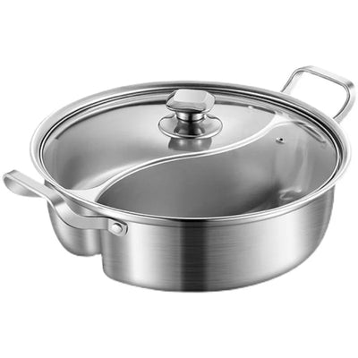 316 Stainless Steel 32cm Divided Hot Pots Fondue Chinese Soup Hotpots Induction Cooker Cooking Pot Twin Divided