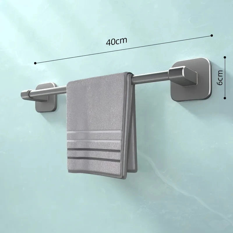 Non perforated suction cup wall mounted towel rack, bathroom storage rack, bathroom horizontal bar towel rack