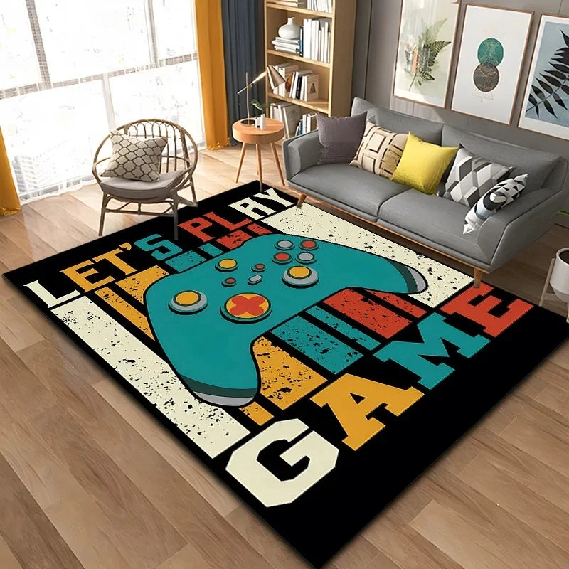 3D 80s Gamer Carpet Controller Area Rug Large for Living Room Bedroom Kitchen Carpets for Bed Rooms Mat Home Rugs Decoration