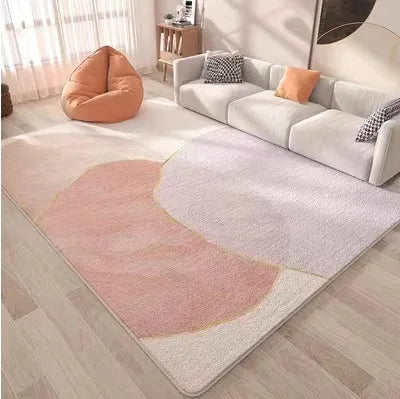 Washable Hot Sale Cute Warm Geometric Faux Cashmere Rug Living Room Sofa Bedroom Bedside Rug Anti-slip and Dirty Resistant