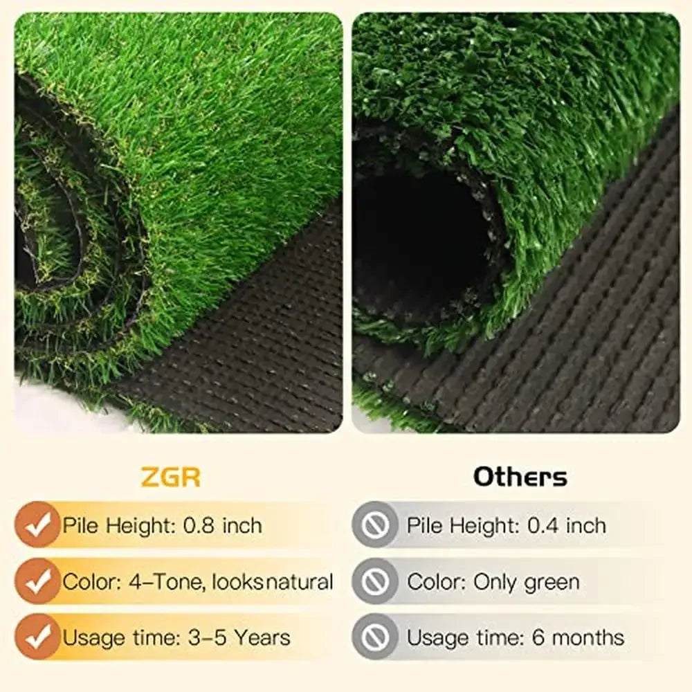 Artificial Grass Turf Rug 4'11"x8' Premium Realistic Garden Playground Dogs Natural Appearance Durable Safe Customizable