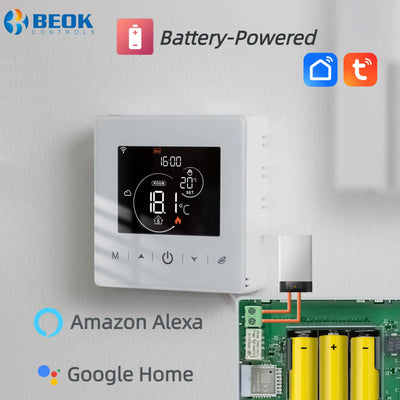 Beok Smart Home Tuya WIFI Thermostat Battery-powered Thermoregulator  for Gas Boiler Smart Life Work with Alexa Google Home