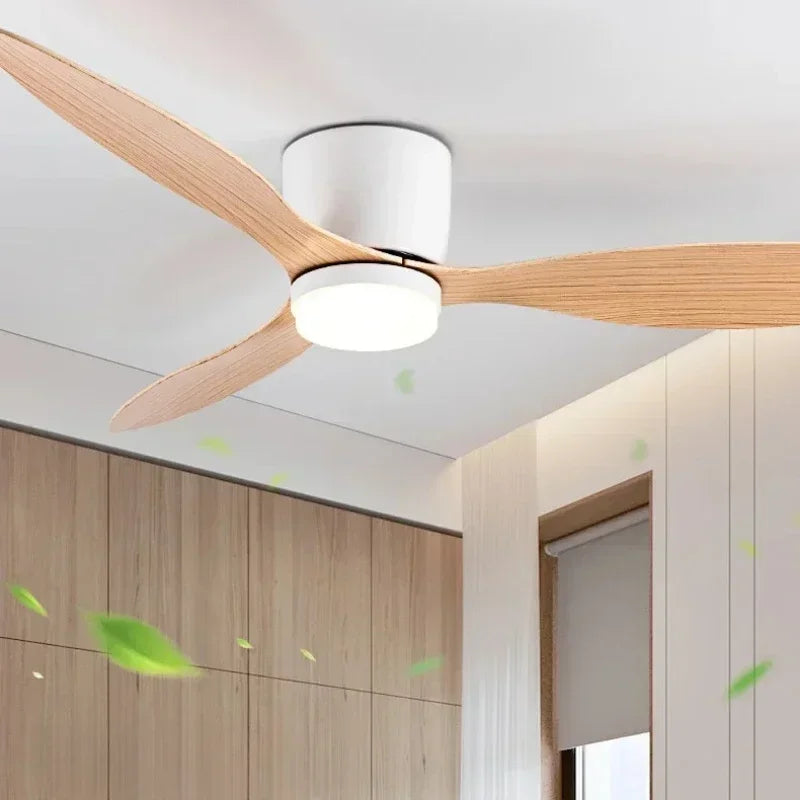 Modern LED Ceiling Fan Lights, Low Floor Decorative Lights with Remote Control, Home Lighting with Fans in Bedrooms and Homes