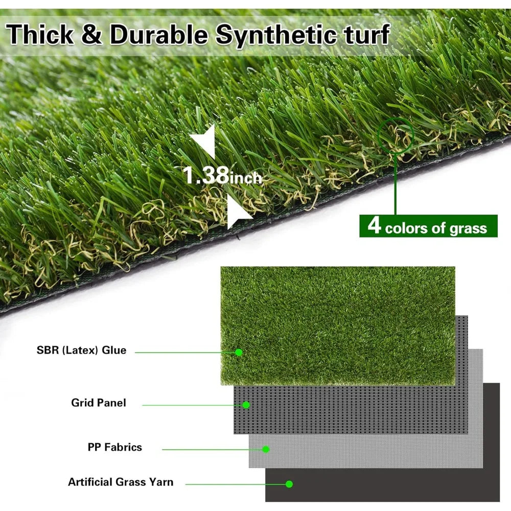 Artificial Grass Thick Turf 10 Ft X 21 Ft, Artificial Synthetic Fake Grasses Rug, Indoor/Outdoor Realistic Turf Grass Lawn Mat