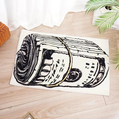 Money Shaped Carpet Creative Personality Imitation Door Art Floor Cashmere Irregular 100 Mat Dollar Rug Mat Money Bill I2Z7