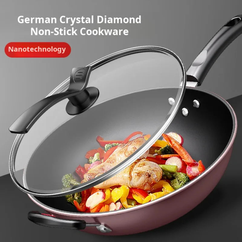 Household skillet gas stove special non-stick skillet diamond star iron skillet heated evenly gas induction cooker universal