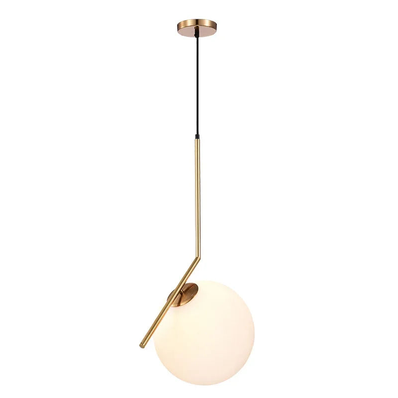 Indoor Lighting Modern Glass Ball Pendant Light Fixture Round Iron Luminaire Metal Lamp Designer Glass Luster Kitchen Chandelier