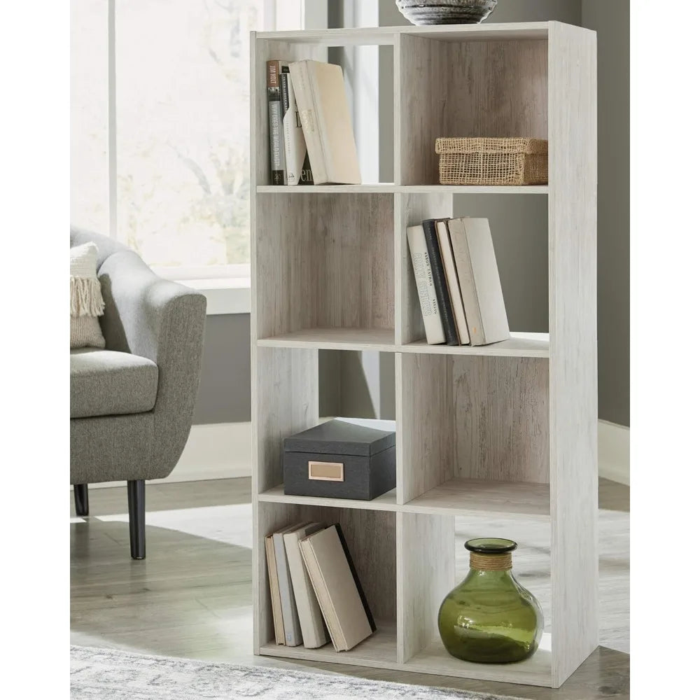 Paxberry Coastal 8 Cube Storage Organizer or Bookcase, Whitewash